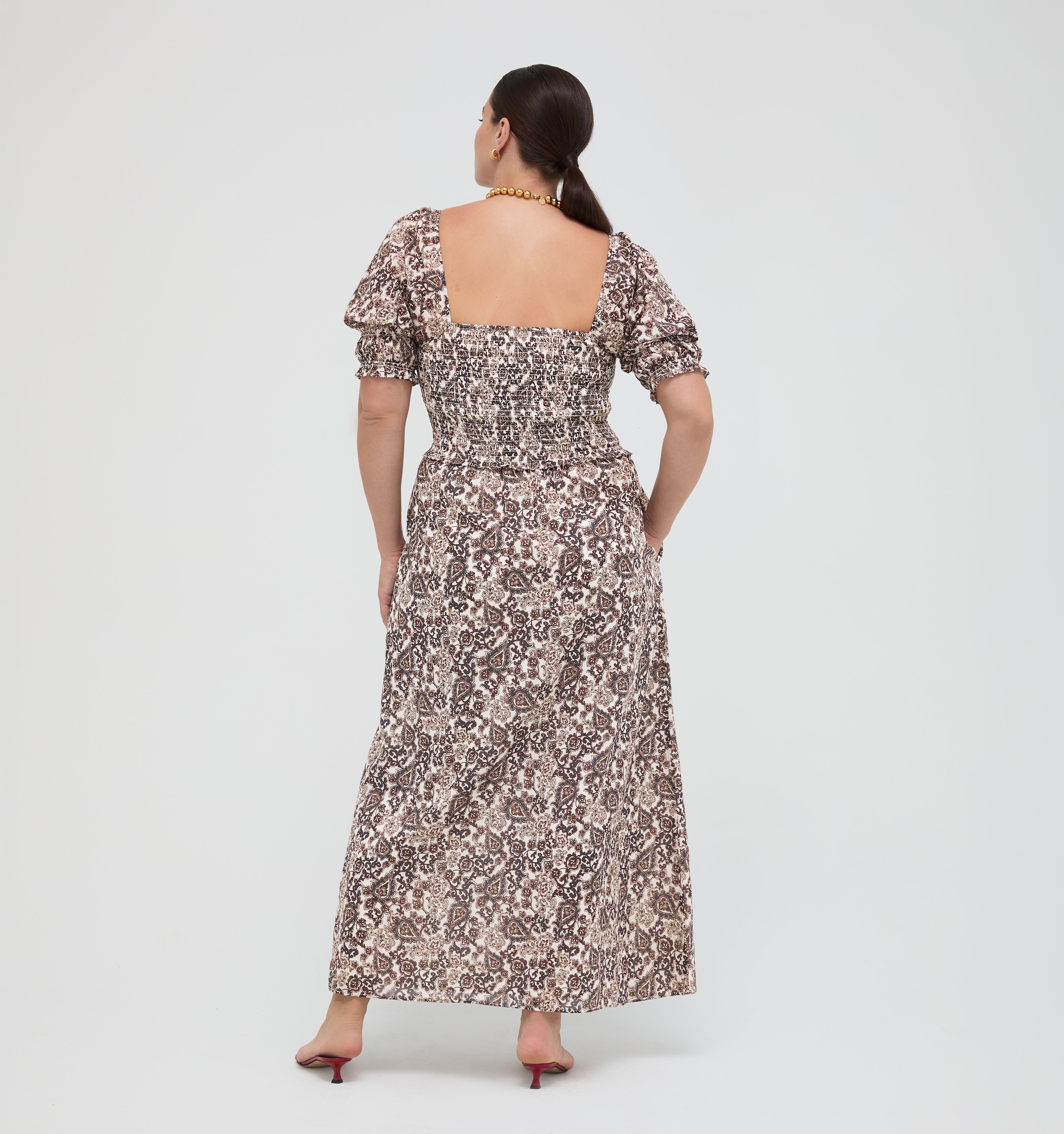 The Malene Nap Dress -  Chedworth Paisley Brown