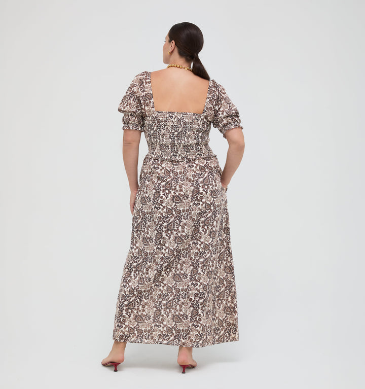 The Malene Nap Dress -  Chedworth Paisley Brown