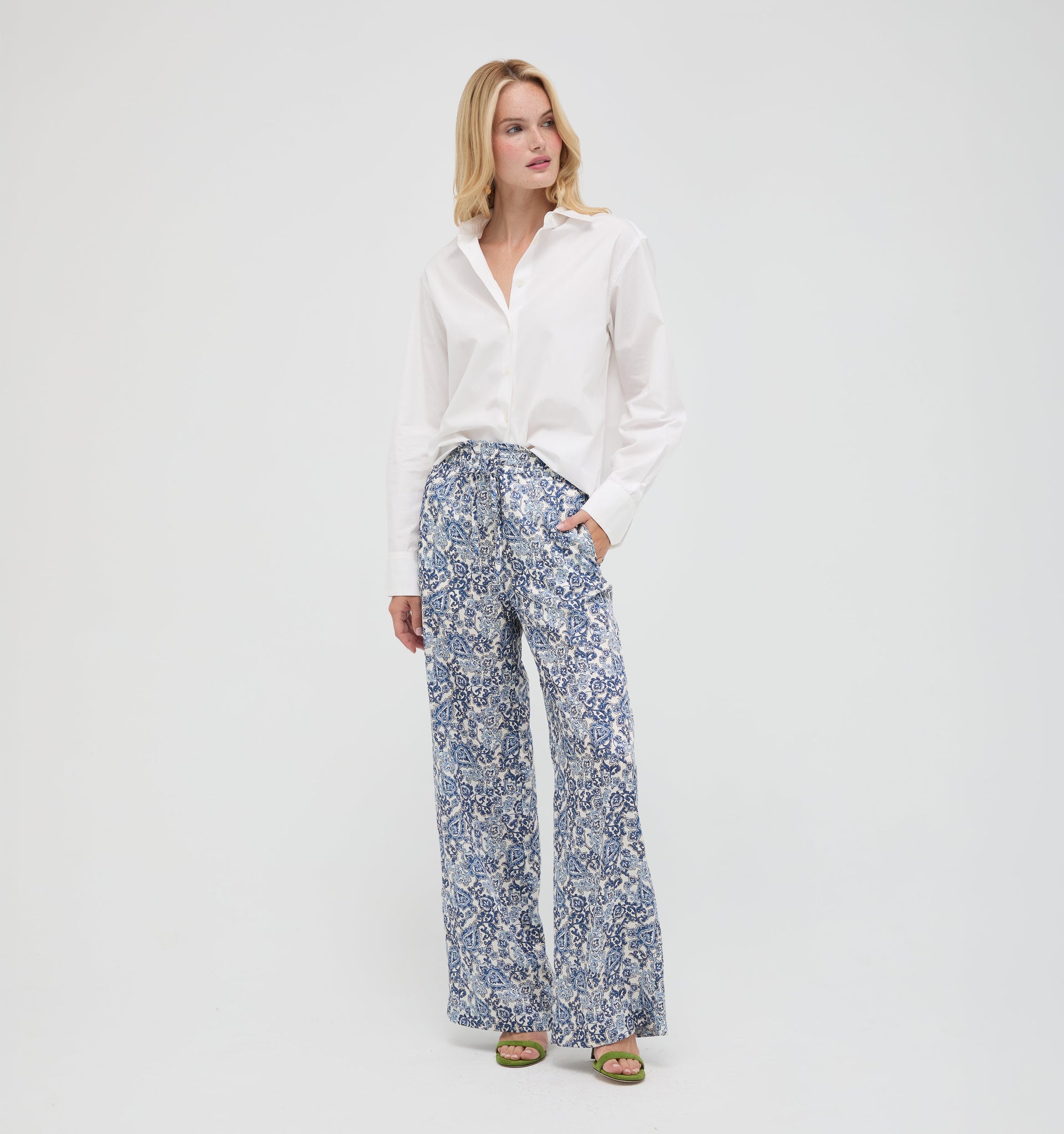 The Maxime Pant -  Chedworth Paisley Blue