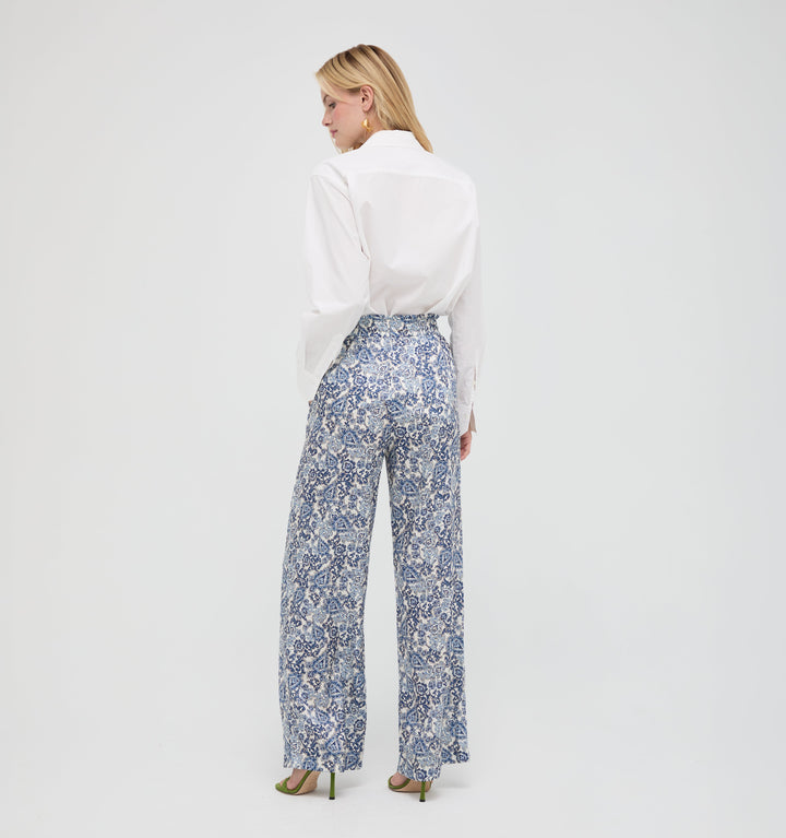 The Maxime Pant -  Chedworth Paisley Blue