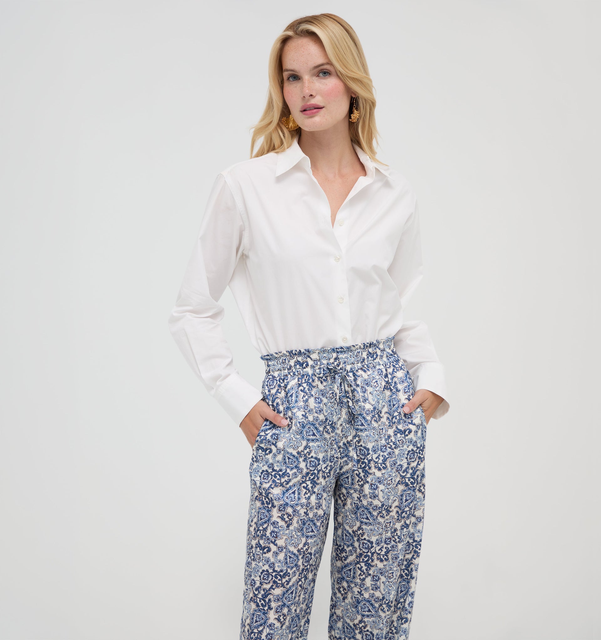 The Maxime Pant -  Chedworth Paisley Blue