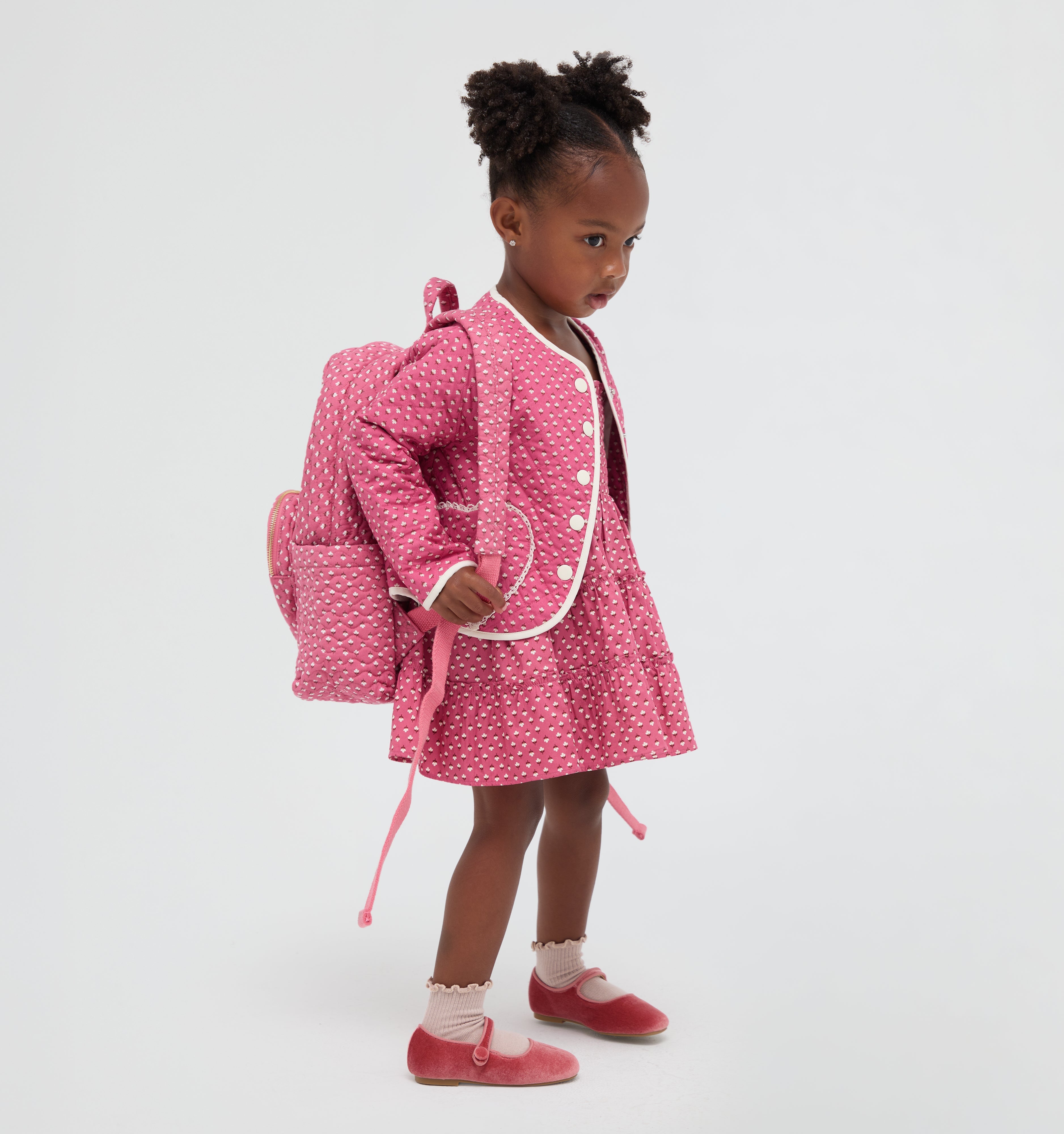 The Tiny Mina Nap Dress -  Poppy Half Drop Rose