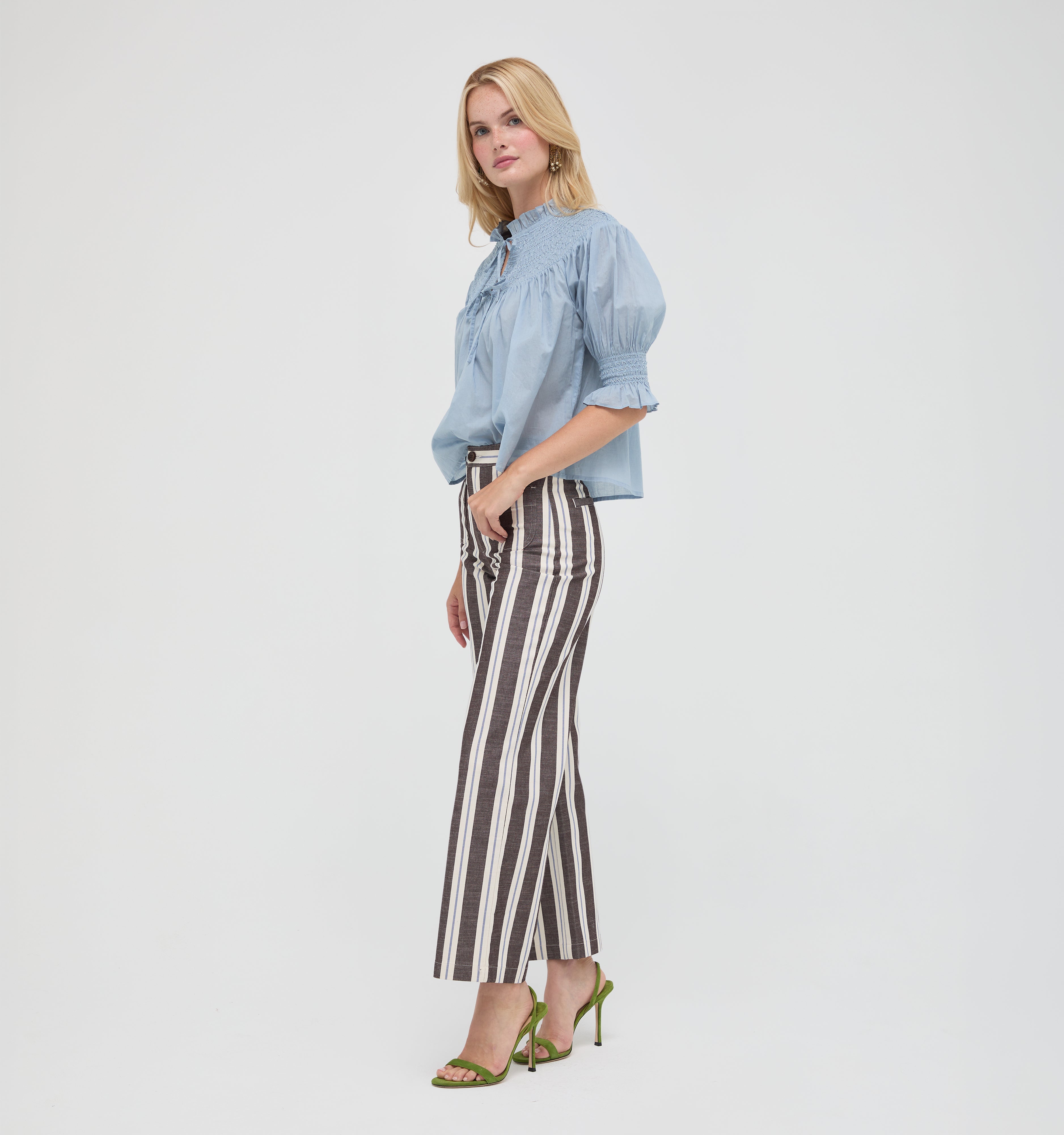 The Zinnia Top -  Dusty Blue