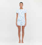 The Nina Pajama Set - Blue Botanical