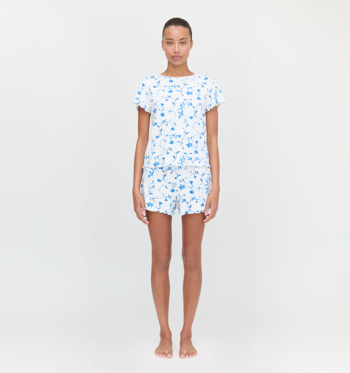 The Nina Pajama Set - Blue Botanical