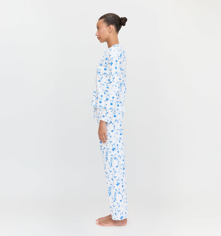 The Olivia Pajama Set - Blue Botanical
