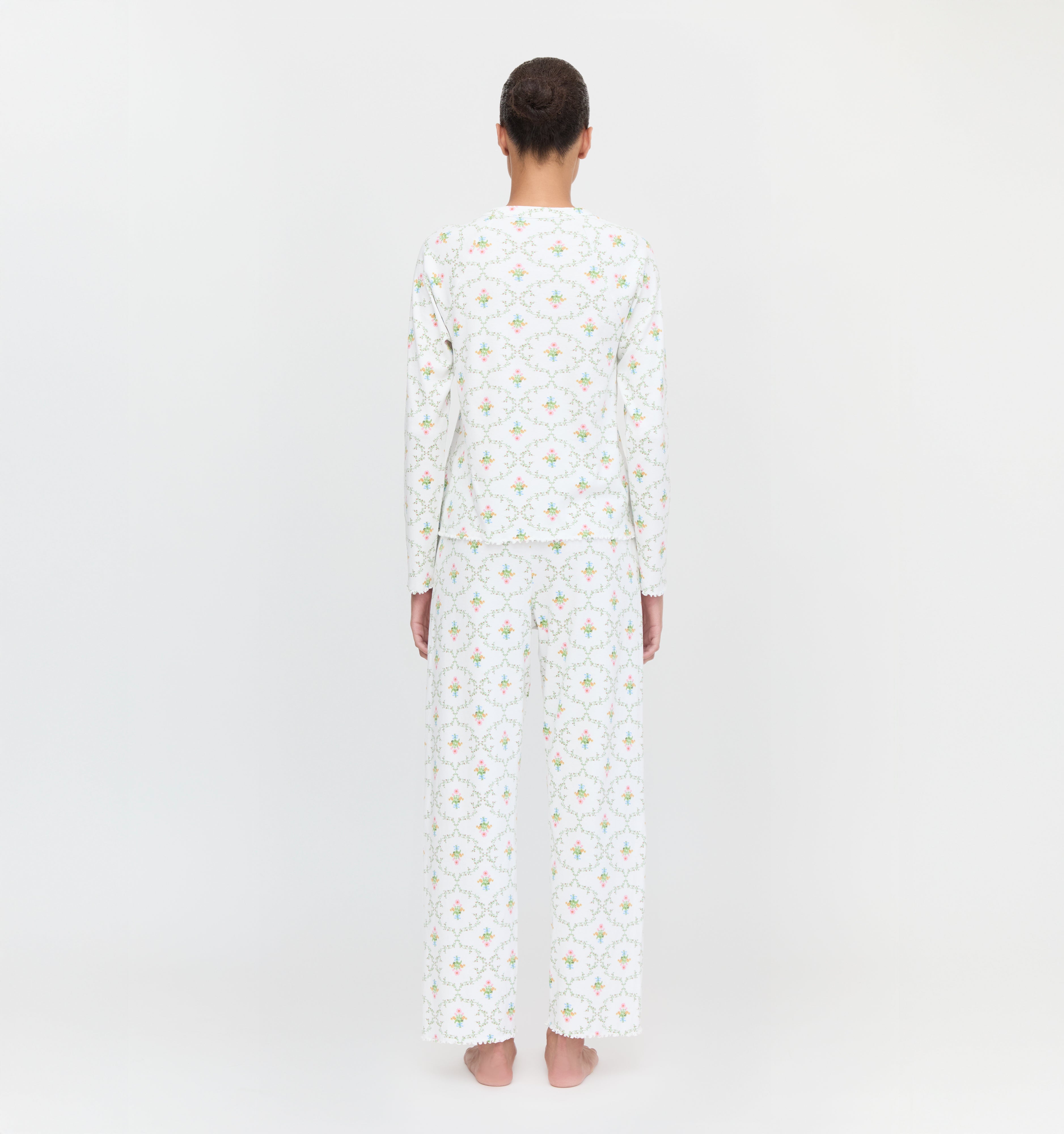 The Olivia Pajama Set - Pastel Trellis