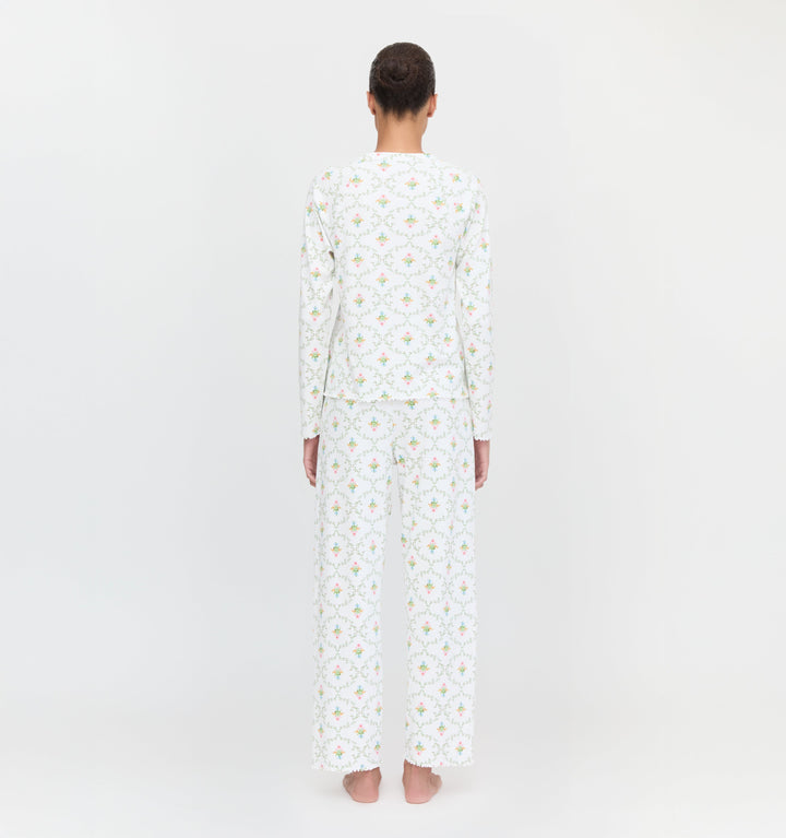 The Olivia Pajama Set - Pastel Trellis
