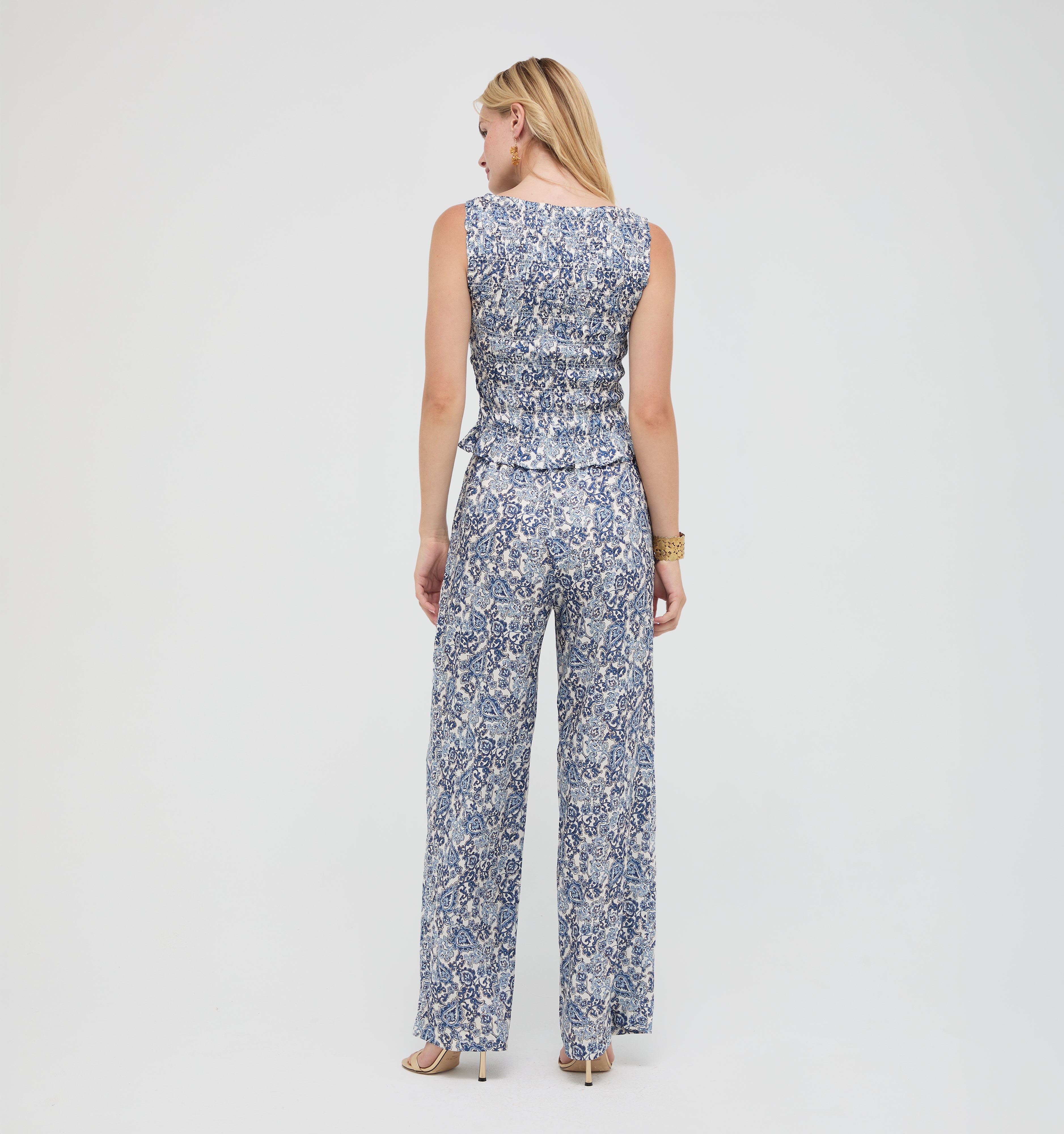 The Maxime Pant -  Chedworth Paisley Blue