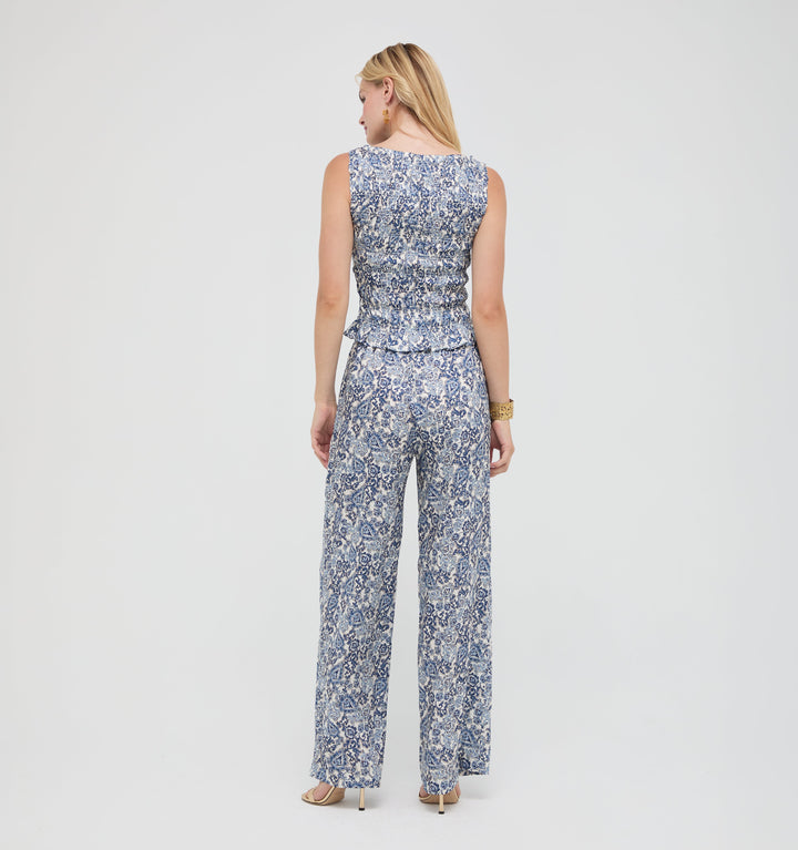 The Maxime Pant -  Chedworth Paisley Blue