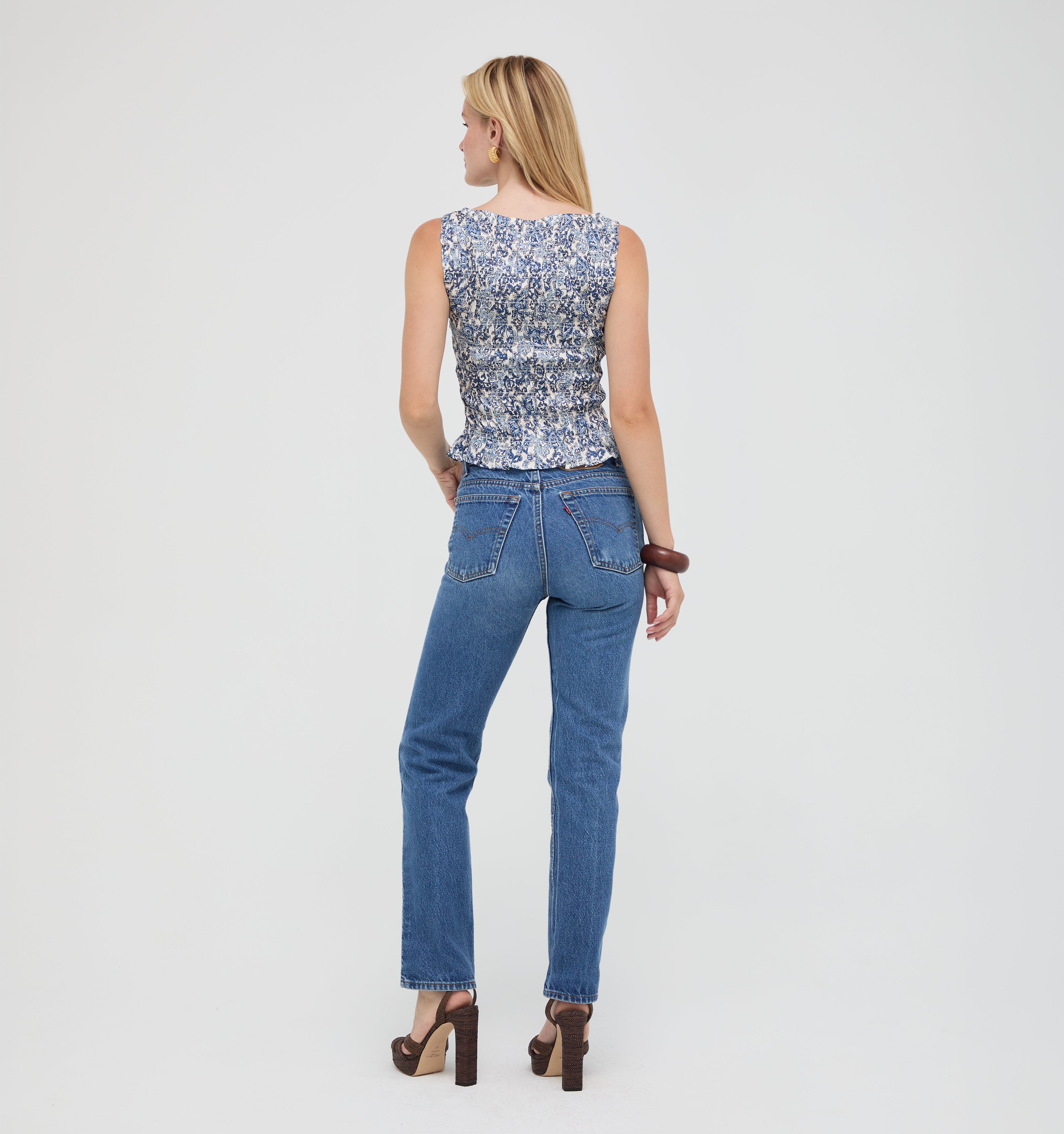 The Phoebe Nap Top -  Chedworth Paisley Blue