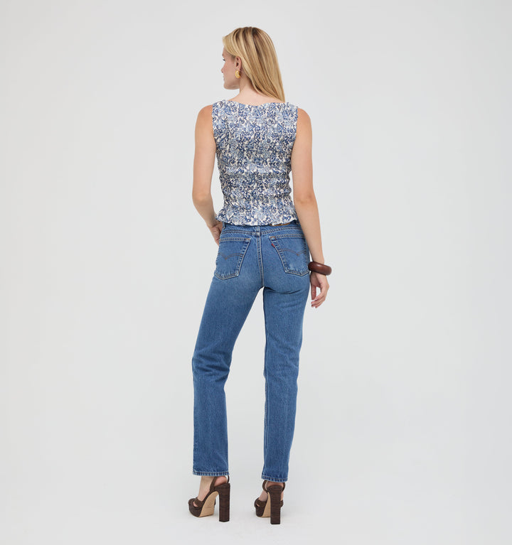 The Phoebe Nap Top -  Chedworth Paisley Blue