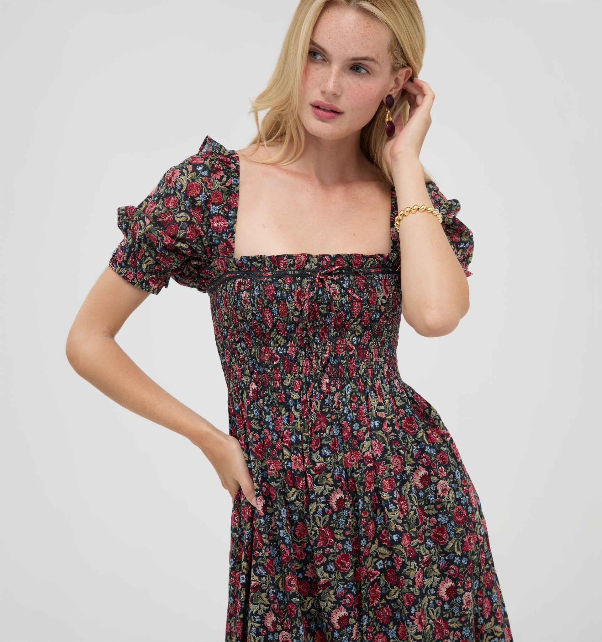 The Scarlett Nap Dress -  Jacobean Sprig