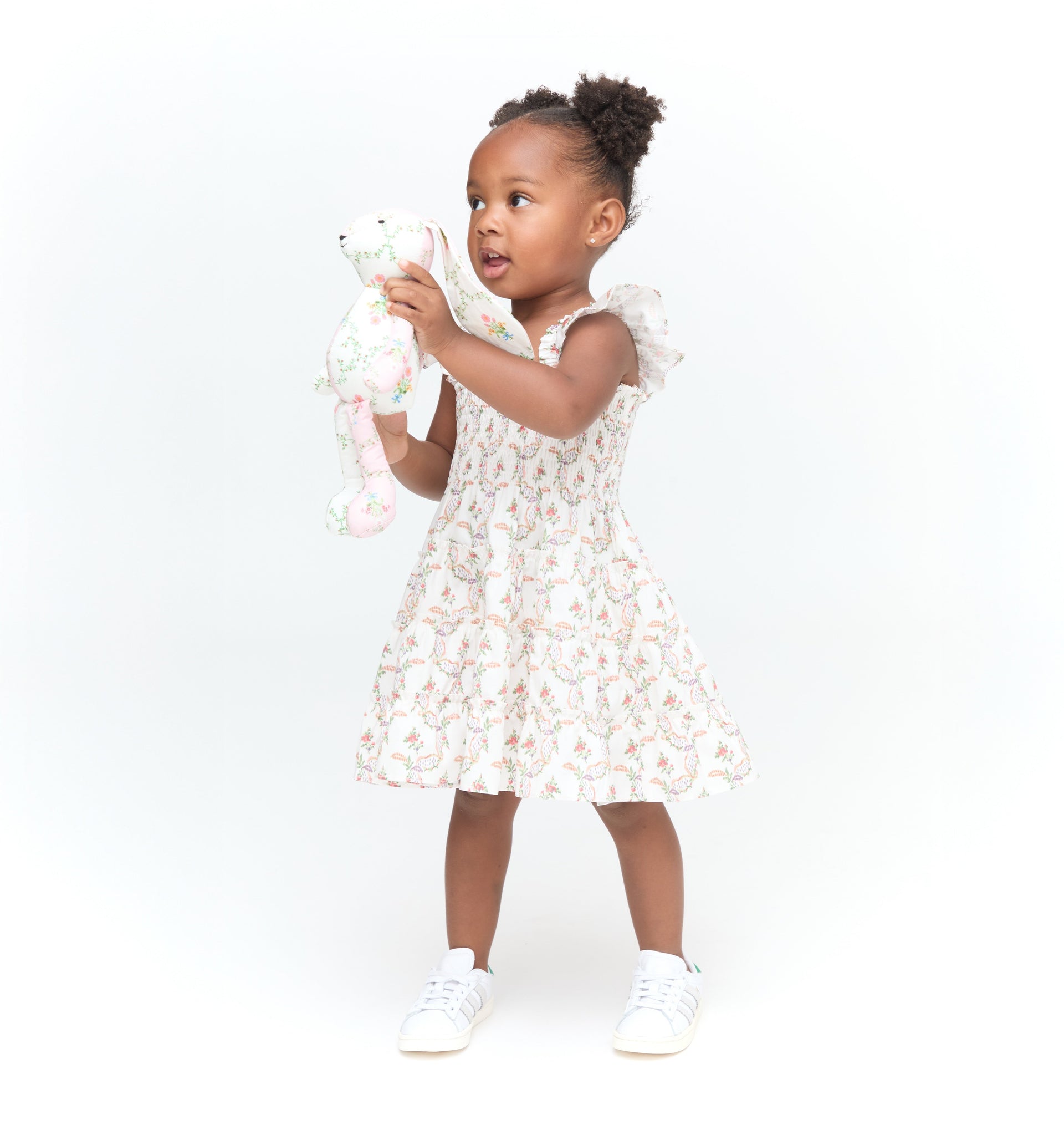 The Tiny Ellie Nap Dress - Pink Ribbon Rose Ikat