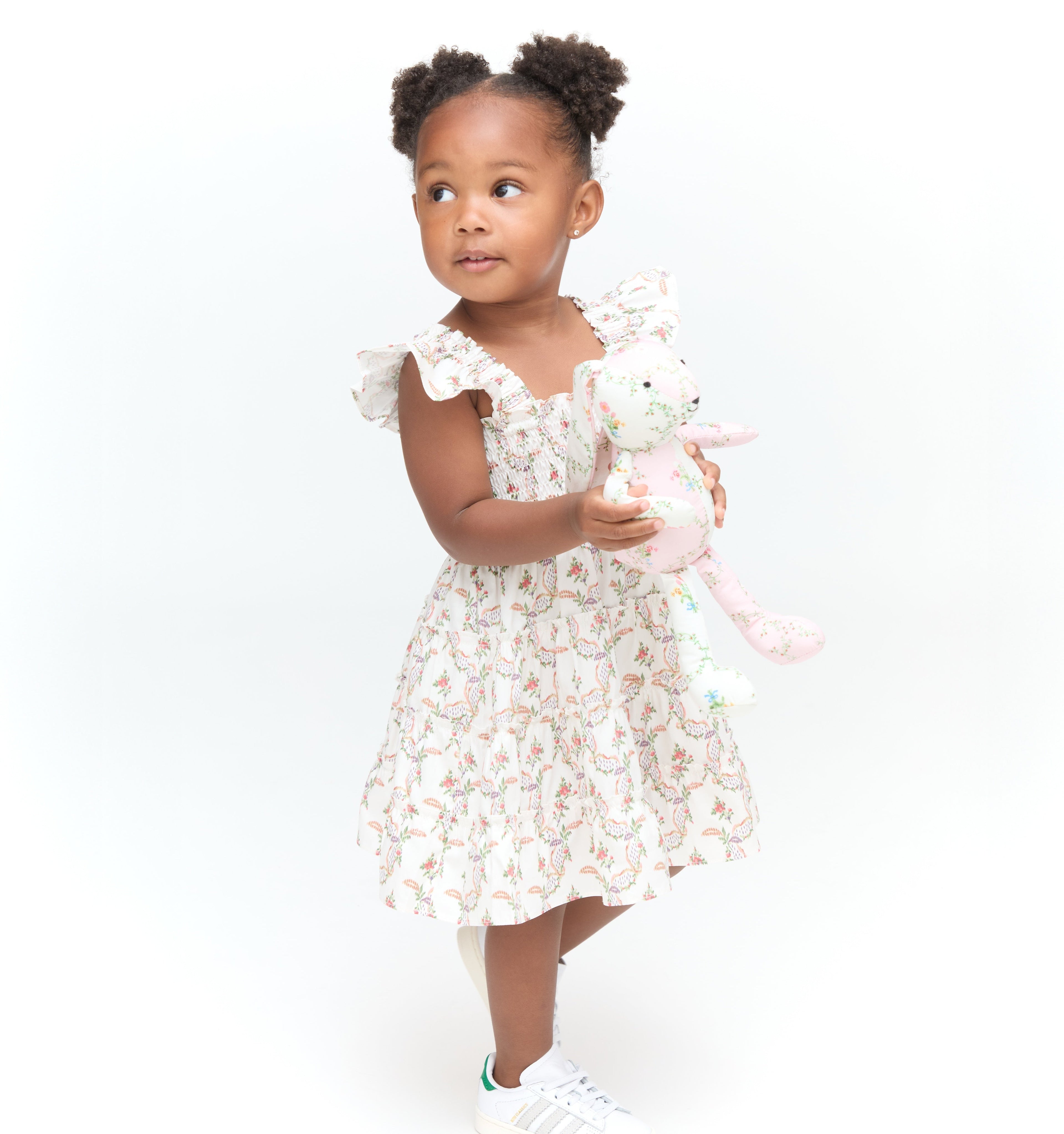 The Tiny Ellie Nap Dress - Pink Ribbon Rose Ikat