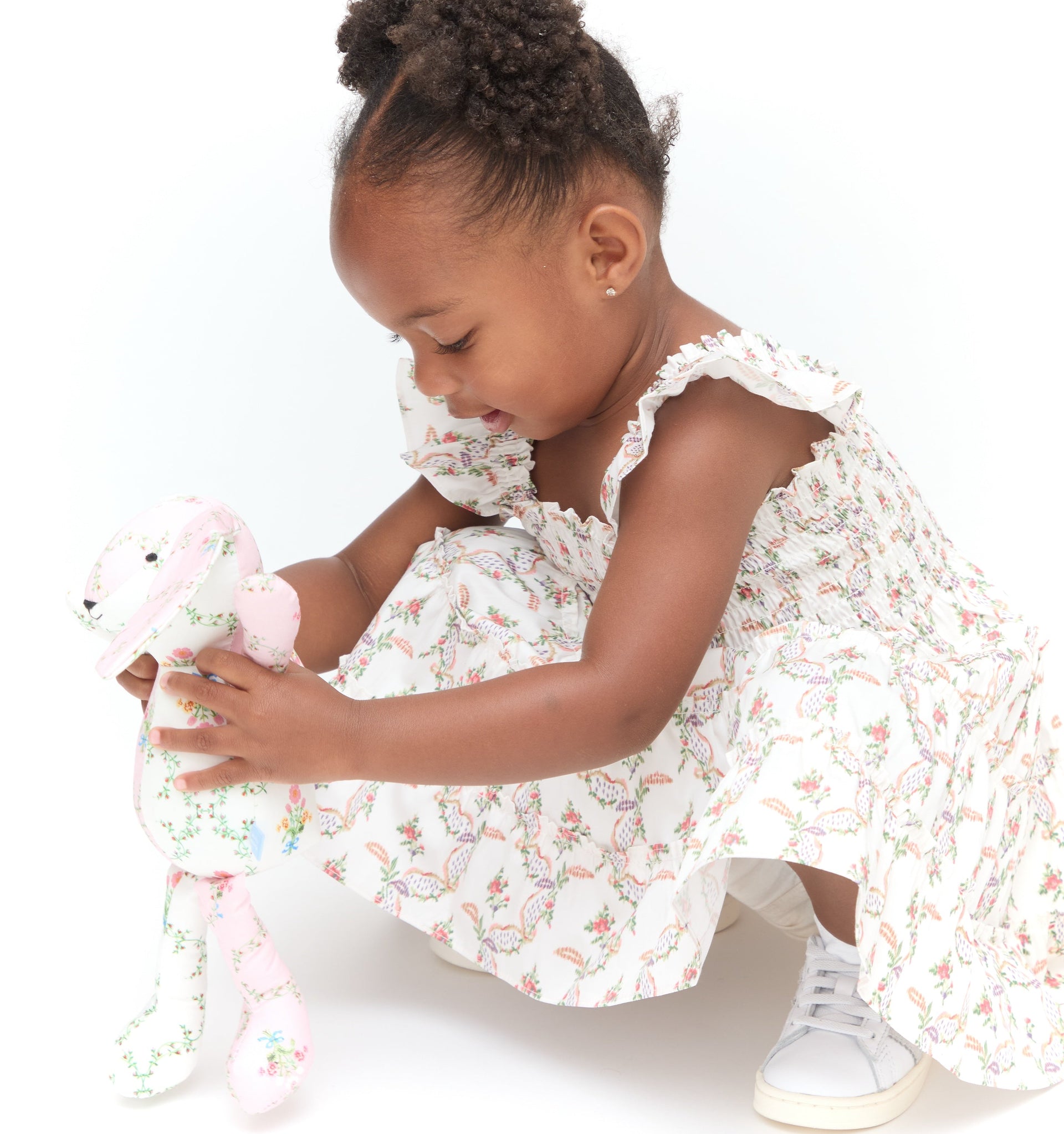 The Tiny Ellie Nap Dress - Pink Ribbon Rose Ikat