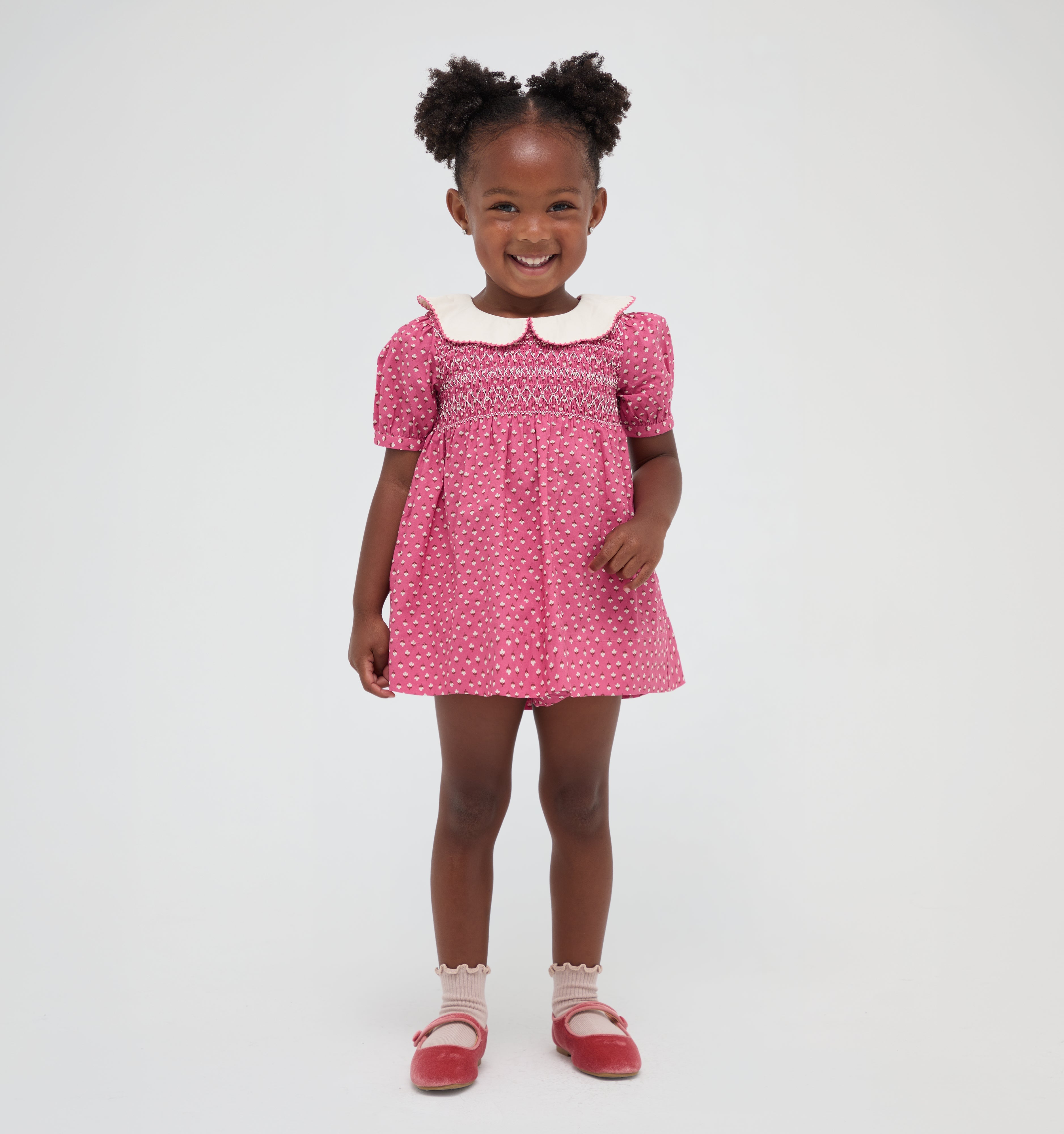 The Tiny Mina Nap Dress -  Poppy Half Drop Rose
