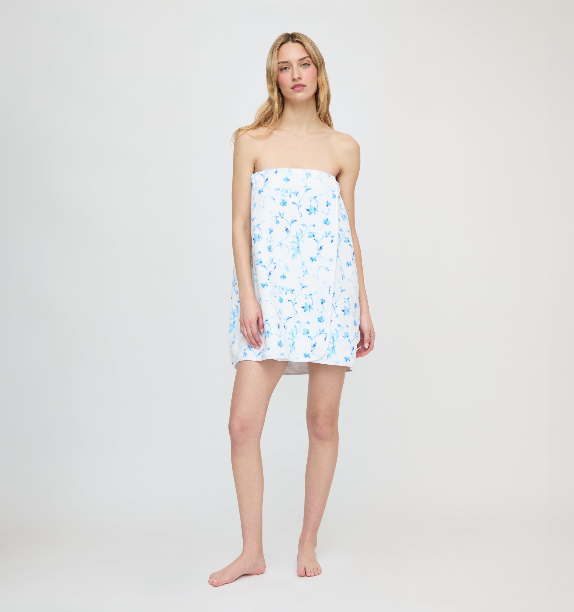 The Towel Wrap - Blue Botanical