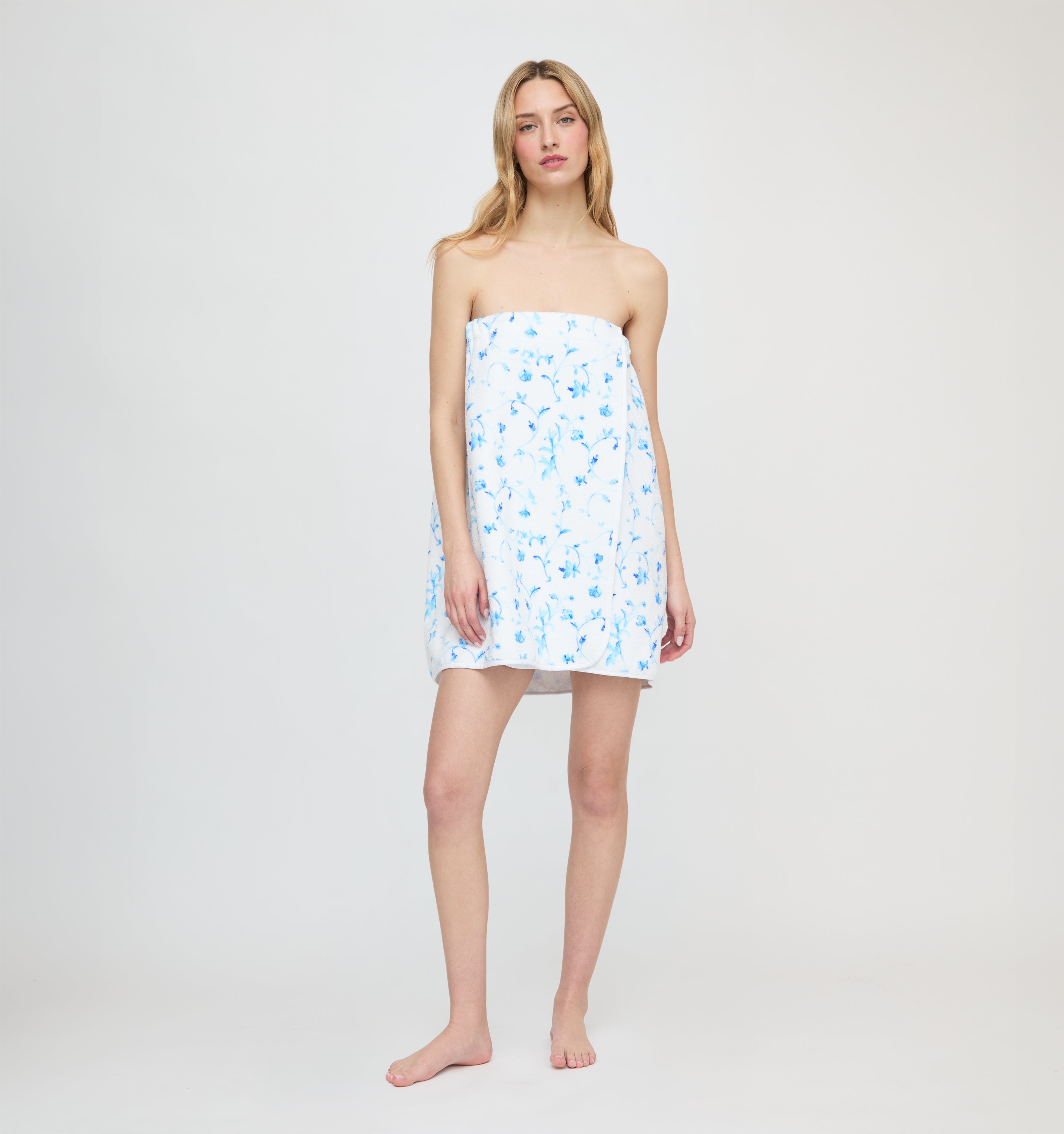 The Towel Wrap - Blue Botanical