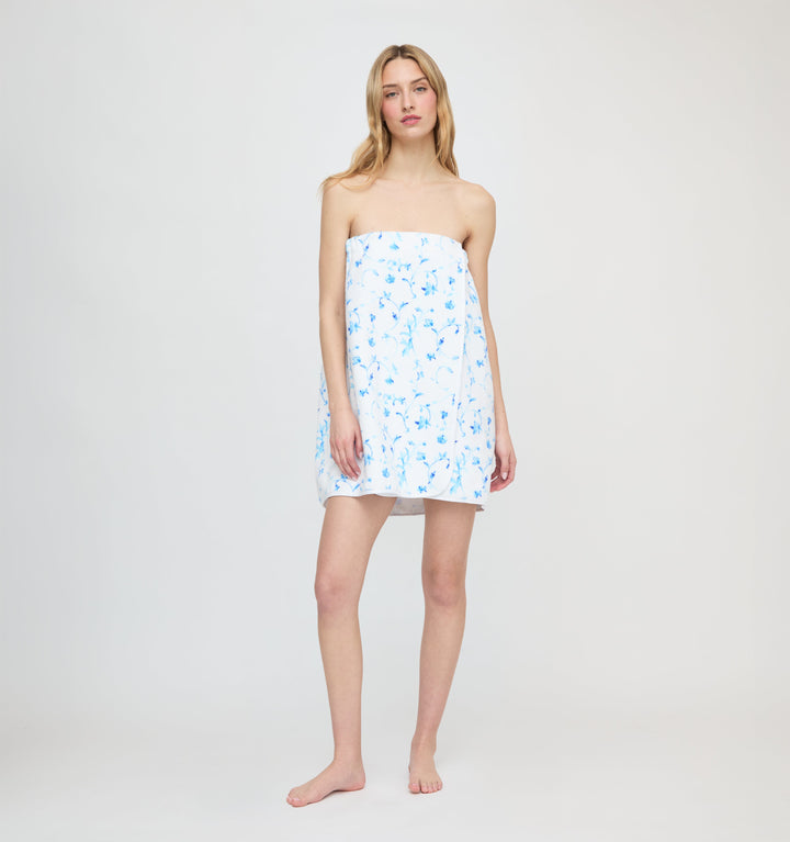 The Towel Wrap - Blue Botanical