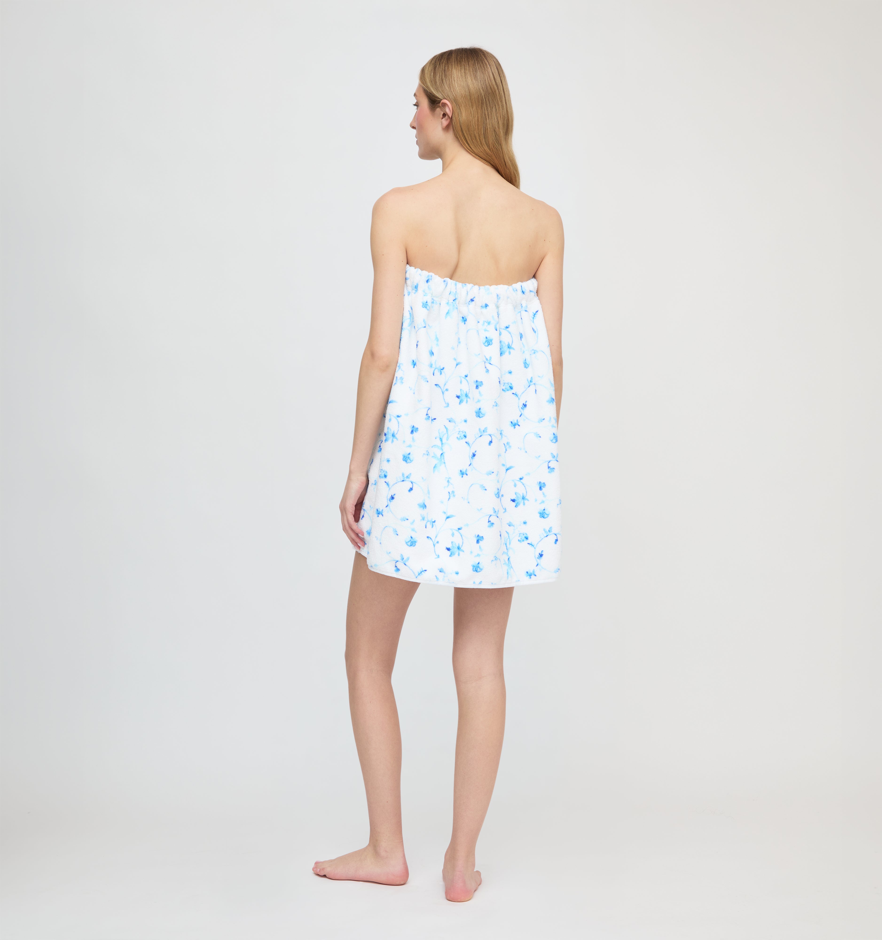The Towel Wrap - Blue Botanical