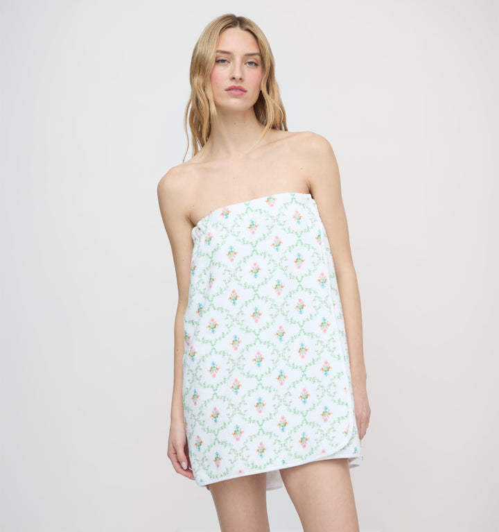 The Towel Wrap - Pastel Trellis