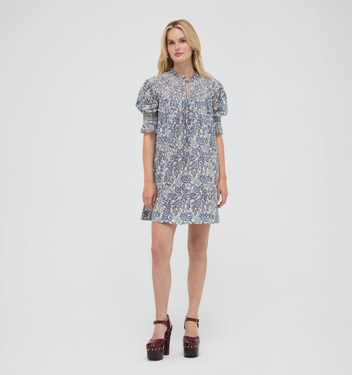 The Zinnia Mini Dress -  Chedworth Paisley Blue