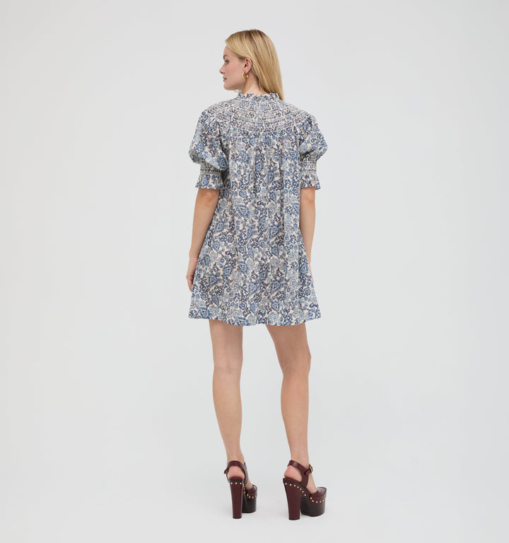 The Zinnia Mini Dress -  Chedworth Paisley Blue