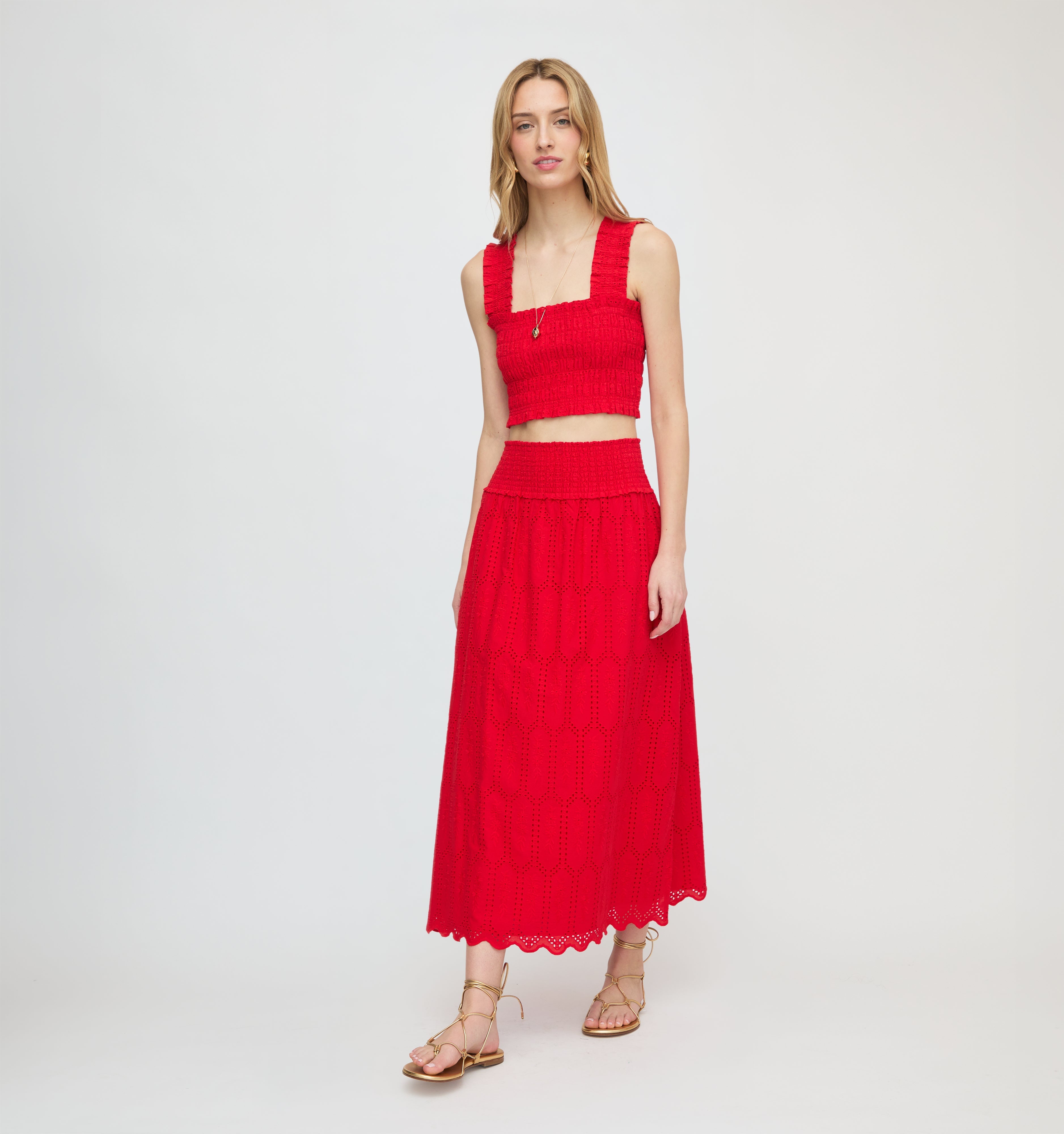 The Delphine Nap Skirt - Cherry Trellis Broderie