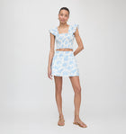 Roller Rabbit x Hill House Cropped Paz Top - Blue Sherwood Forest Monkey