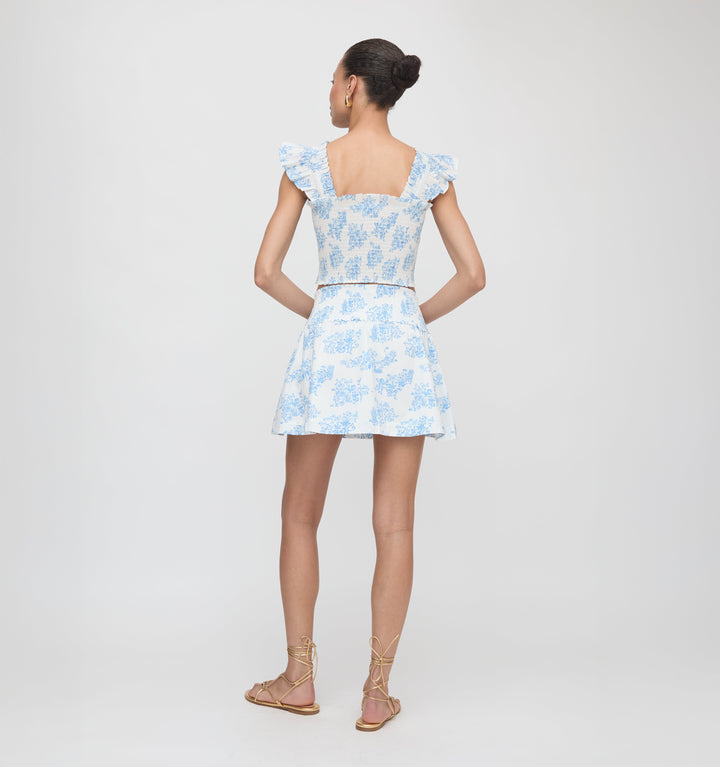 Roller Rabbit x Hill House The Delphine Mini Nap Skirt - Blue Sherwood Forest Monkey