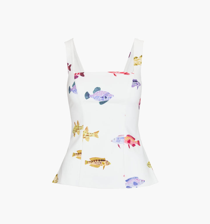 The Emma Top - White Rainbow Fish
