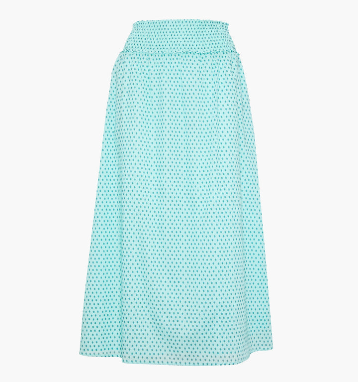 The Delphine Nap Skirt - Teal Poppy Half Drop