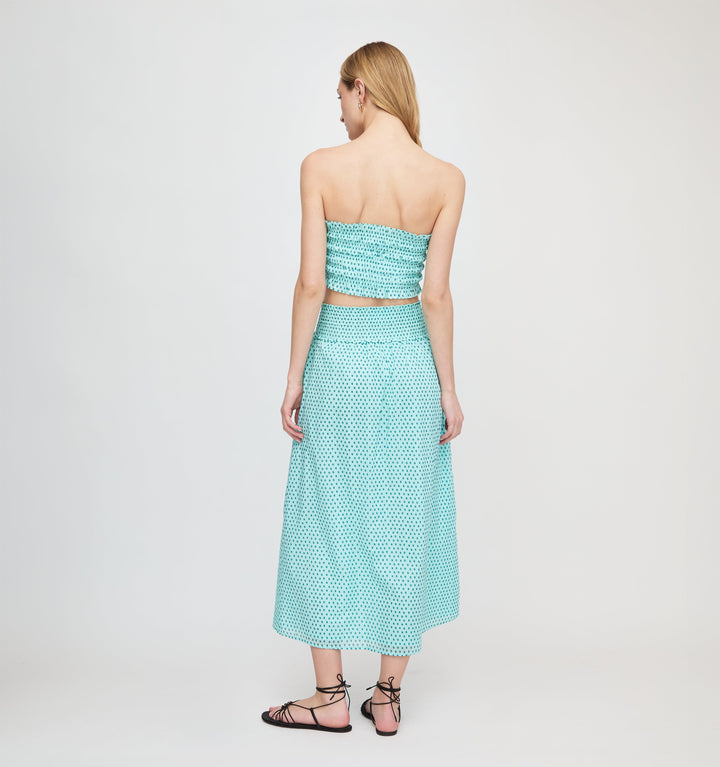 The Delphine Nap Skirt - Teal Poppy Half Drop