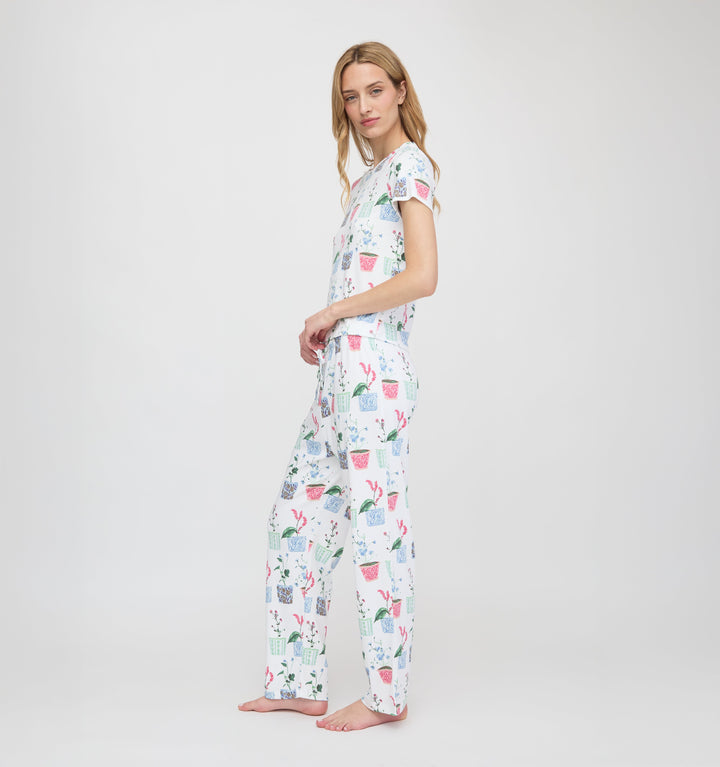 The Kelly Pajama Set - Flower Pots