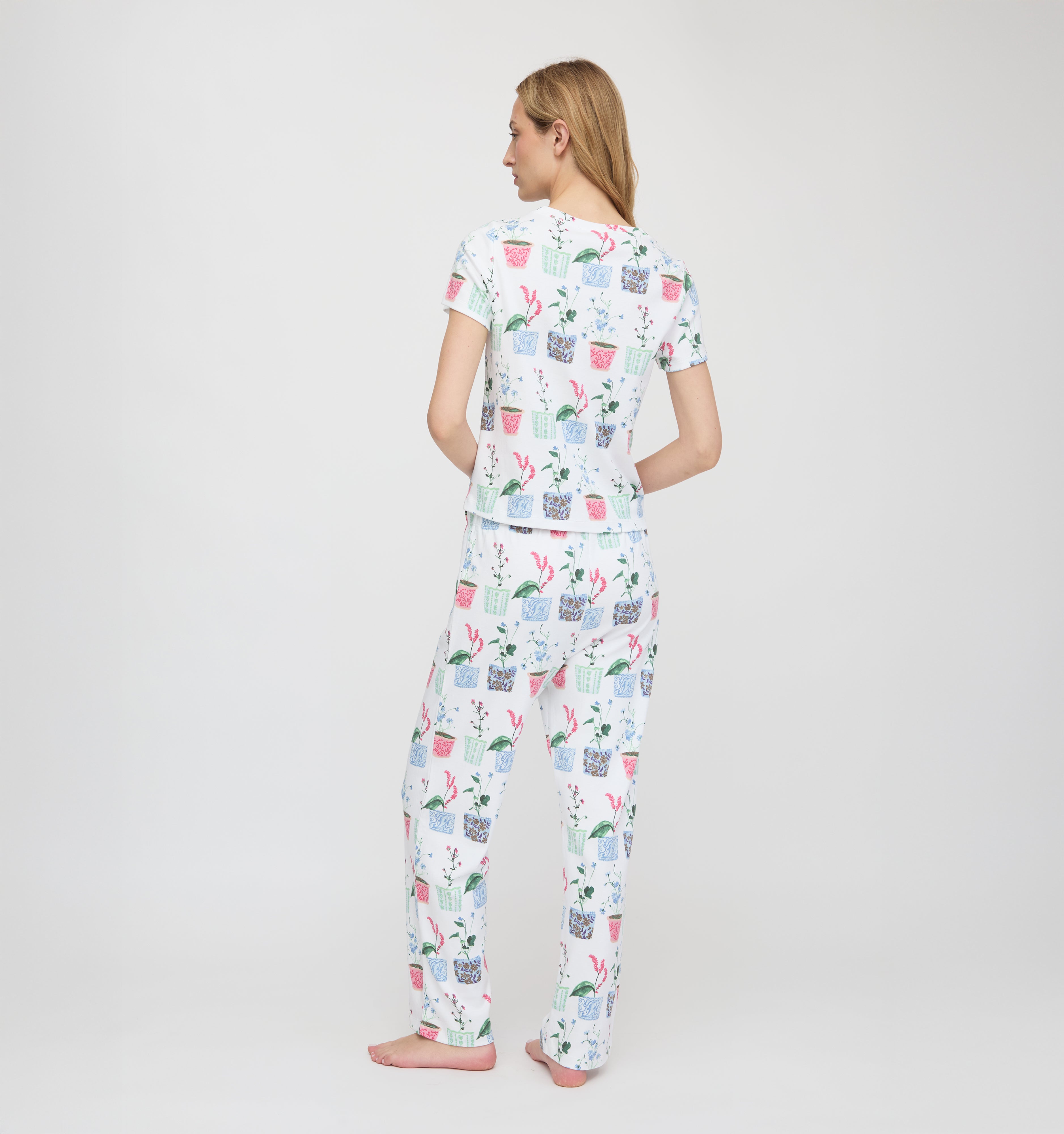 The Kelly Pajama Set - Flower Pots