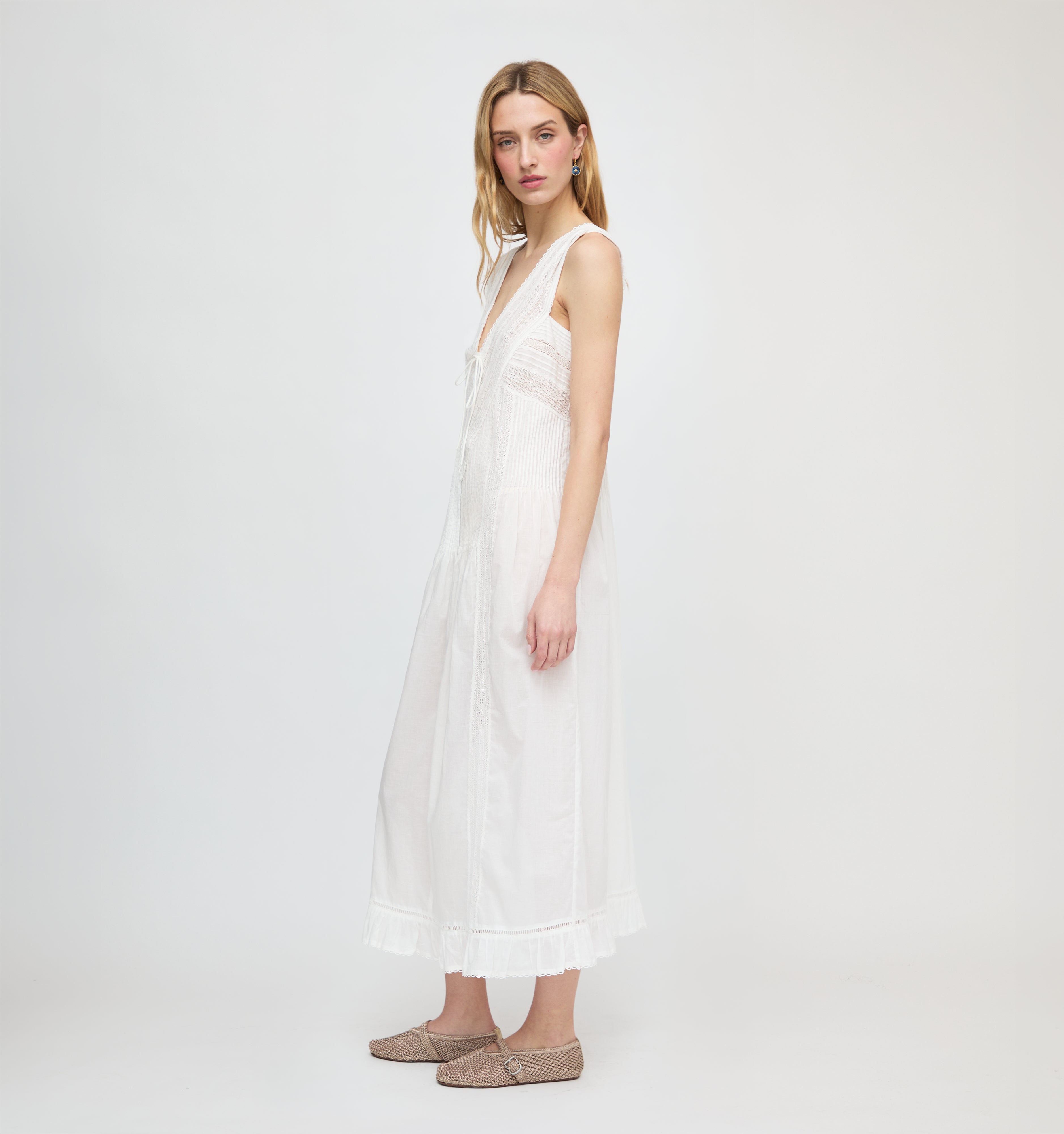 The Lorelai Nightgown - Ivory Washed Voile
