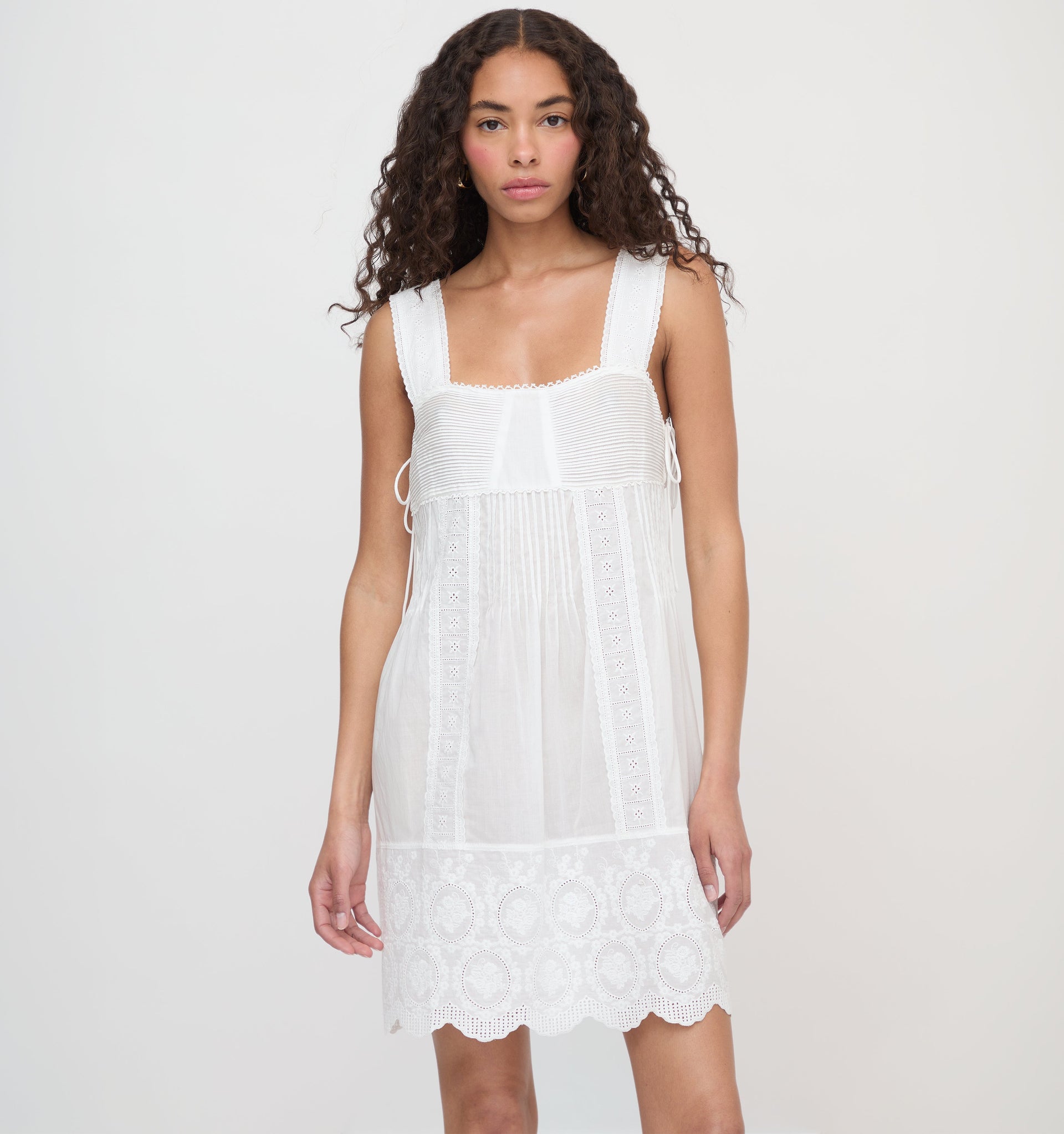 The Lux Mini Nightgown - White Washed Voile