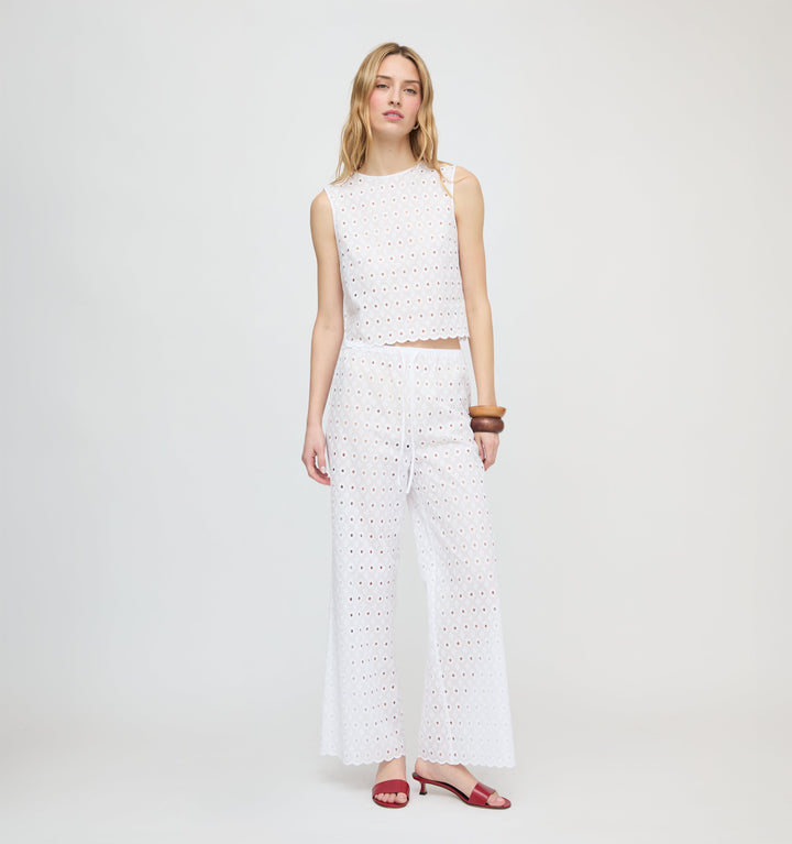 The Miro Top - White Diamond Eyelet