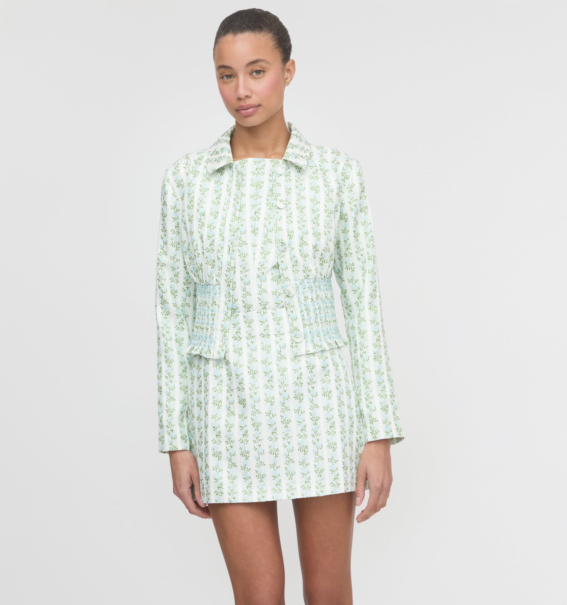 The Hallie Skirt - Brocade Vine Stripe