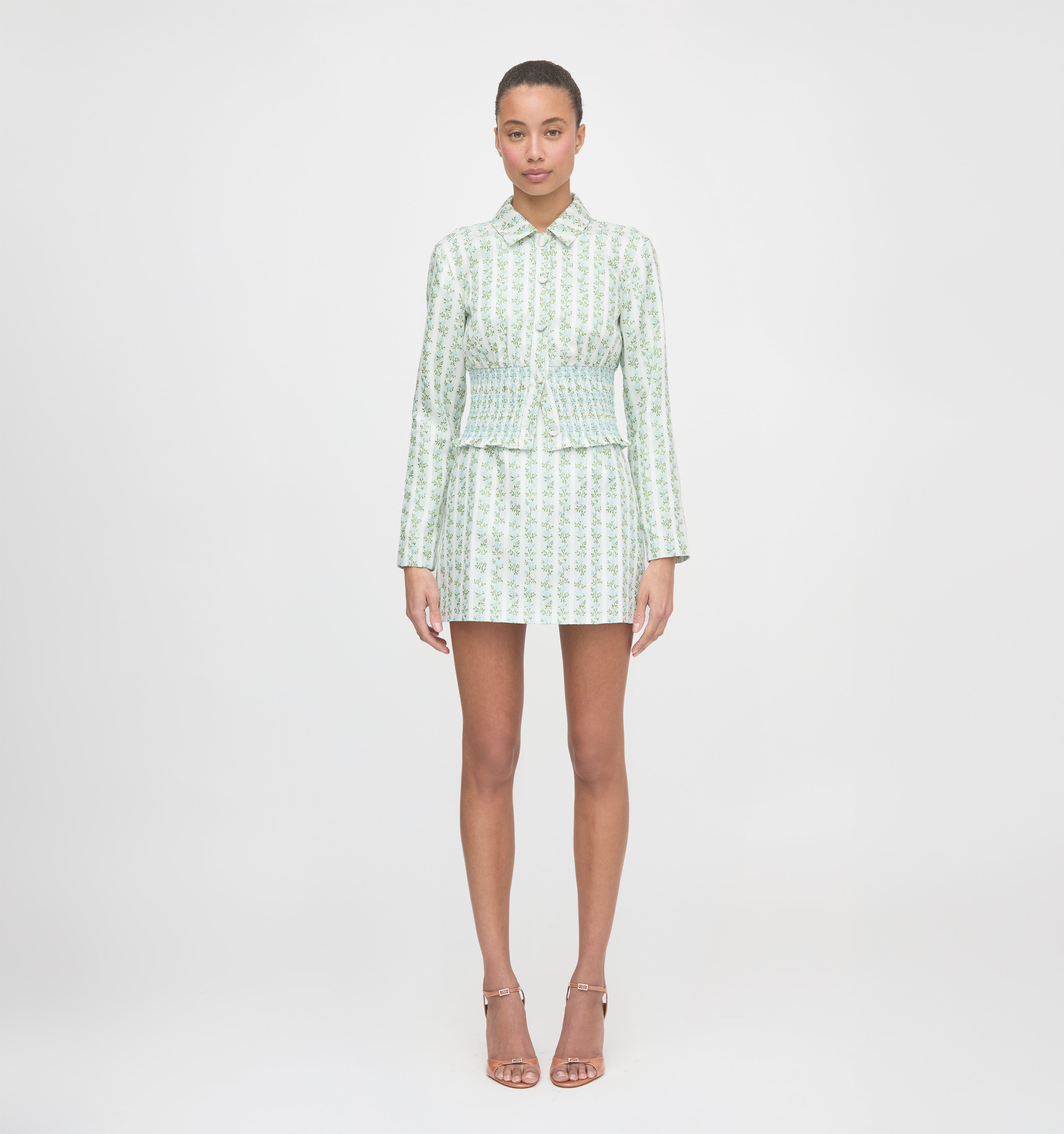The Hallie Skirt - Brocade Vine Stripe