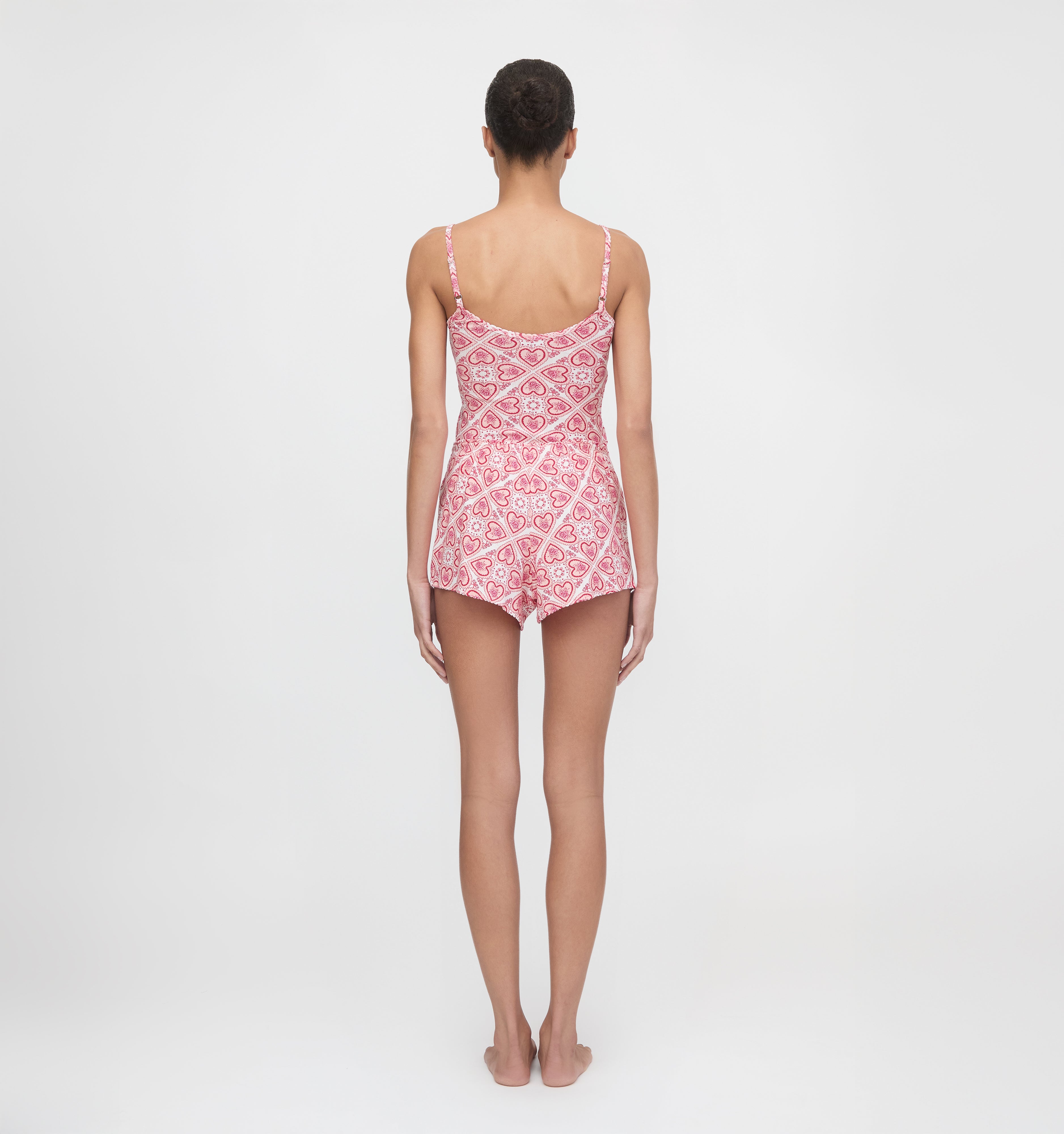 The Sadie Pointelle PJ Set - White Patchwork Doily Heart