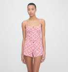 The Sadie Pointelle PJ Set - White Patchwork Doily Heart