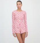 The Kaelie Pointelle Cardigan - White Patchwork Doily Heart