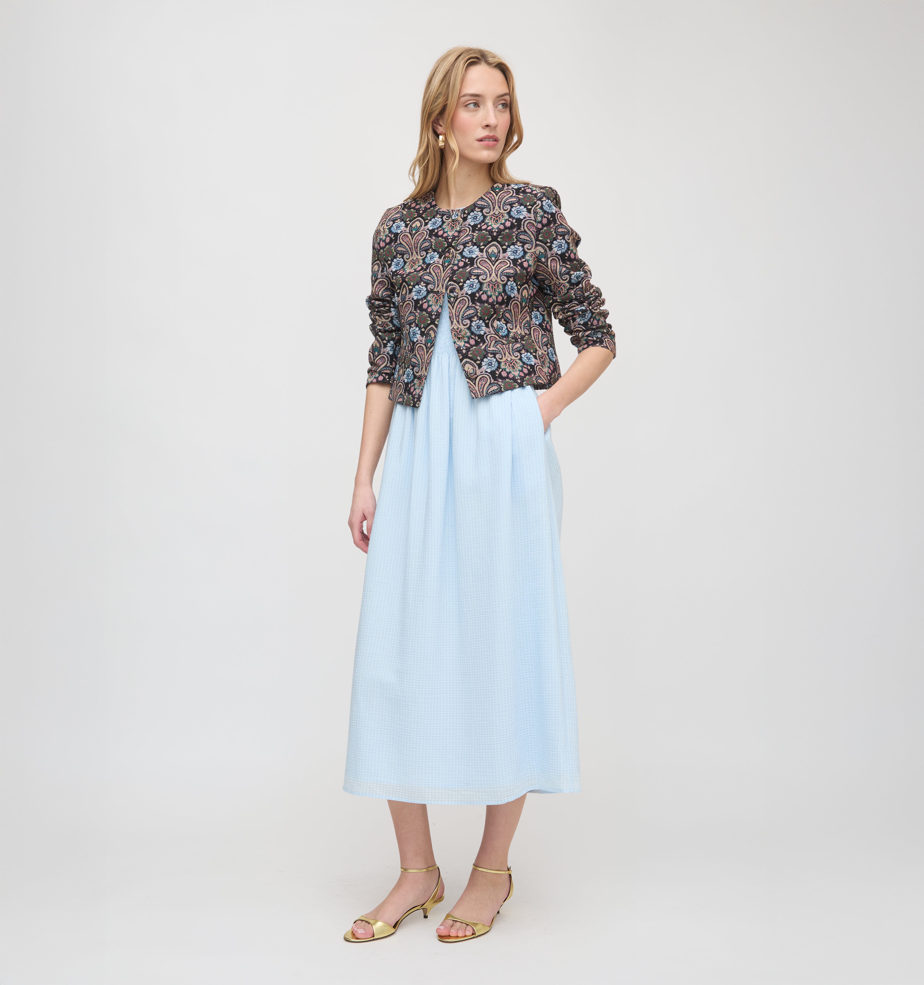 The Virginia Jacket - Black Tapestry Fleur Brocade