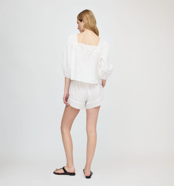 The Bennie Short - White Crisp Voile