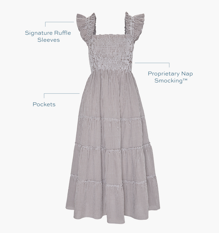 The Ellie Nap Dress - Chocolate Gingham