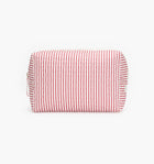 The Quilted Cosmetic Bag - Red Ticking Stripe