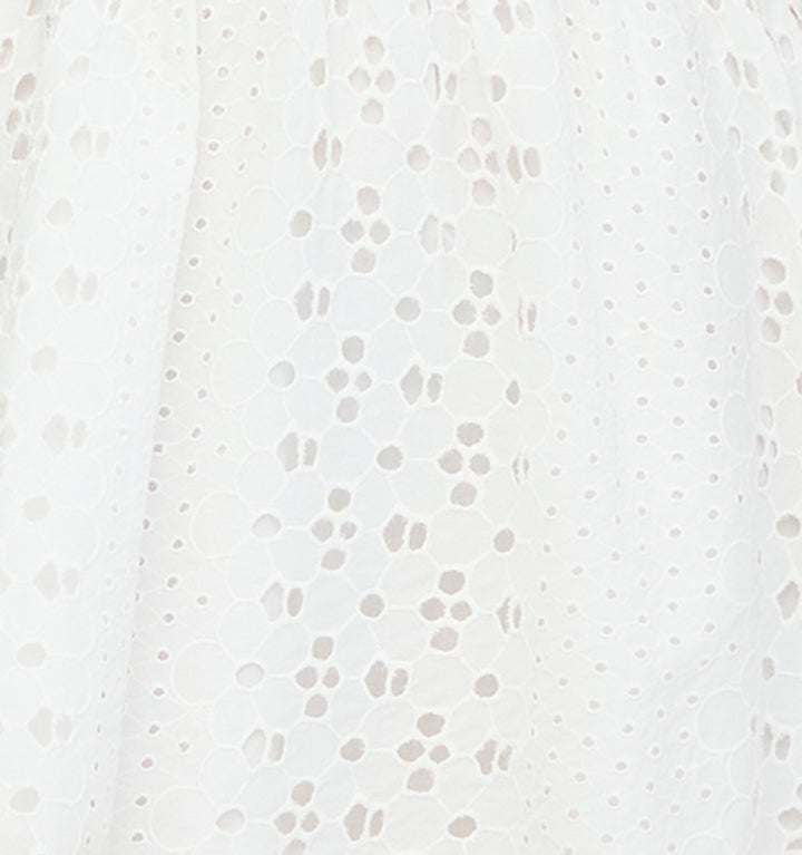 The Meadow Top - White Floral Broderie