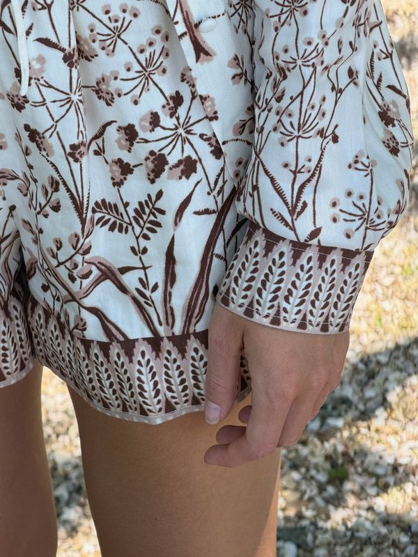The Audrey Short - Ivory Wildflower Field
